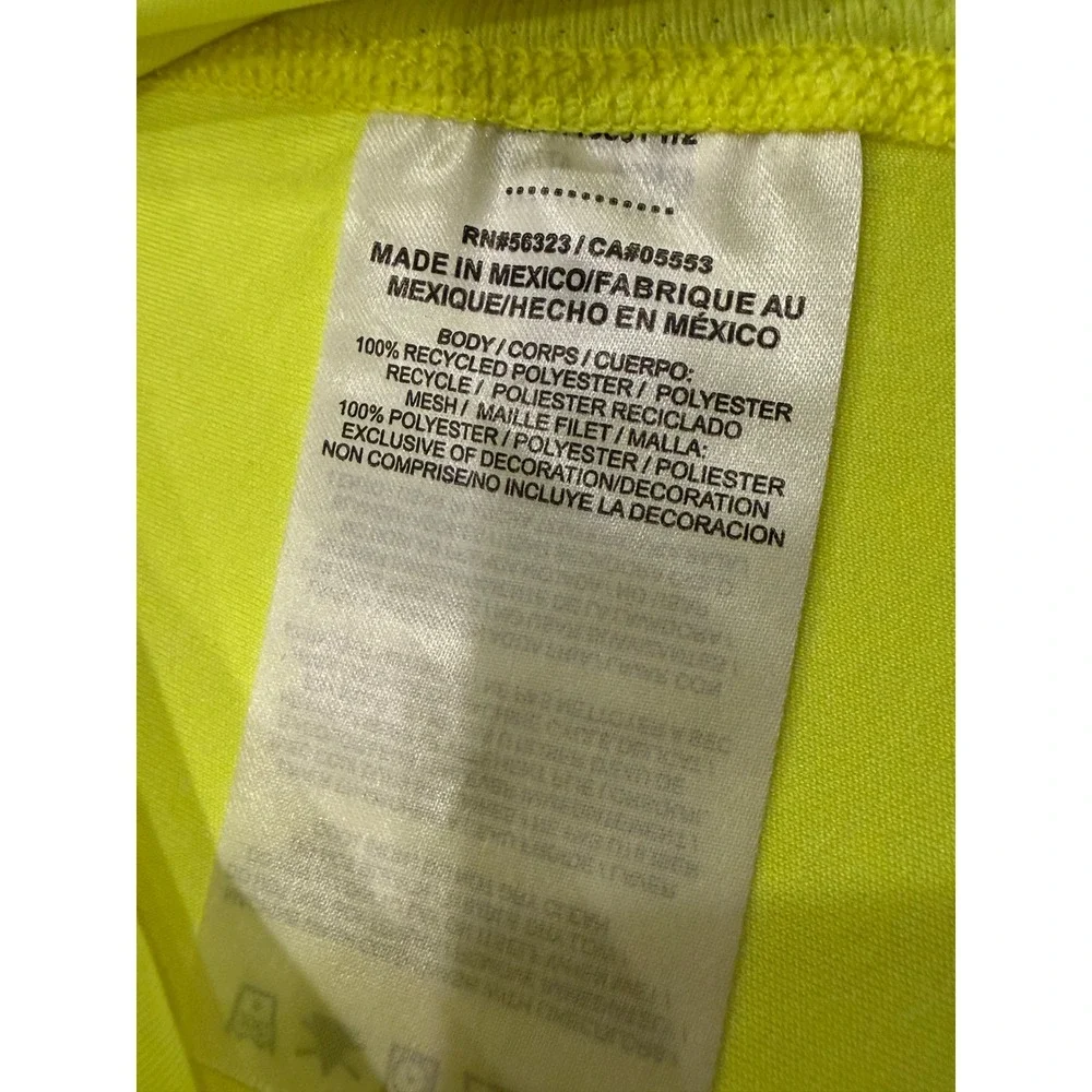 Nike Dri-FIT Running Shirt Womens Large Neon Yellow Volt Mesh Training Top L